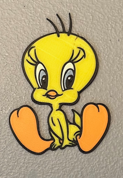 multicolore tweety aimant by ouah art 2d 3d print model - Mito3D