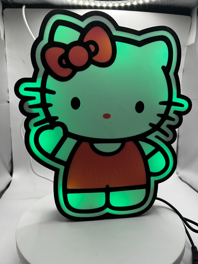 kitty led lightbox by cosmic debris 3d toys & games characters light nightlight usb 5v 3d print model - Mito3D