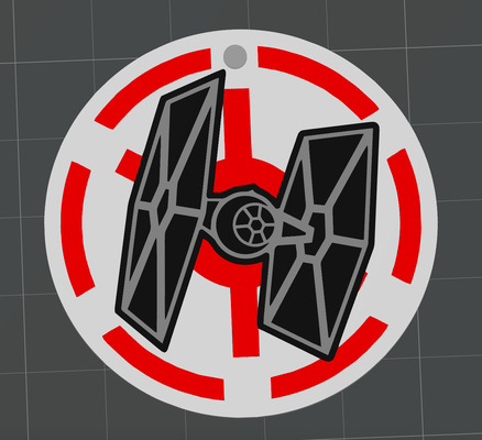 tie fighter starwars badge 4colors or keychain by ocean 3d maker art coin & badges star wars imperial keyring bambu ams 3d print model - Mito3D