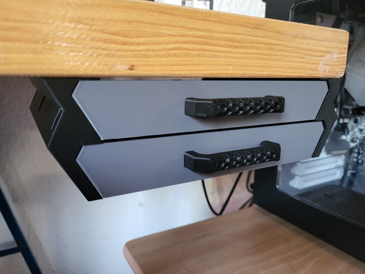 debajo escritorio cajón 2 0 carril modificación remezclado by aivorico 3d impresora accesorios organizador cajones montaje 3d print model - Mito3D