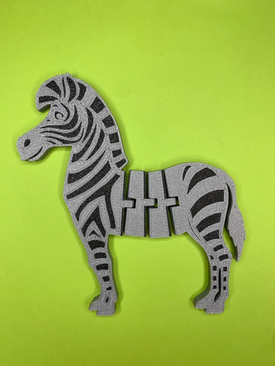 flexi zebra multicolor remixed by restoredoctor art sculptures sculpture multimaterial animal animals 3d print model - Mito3D