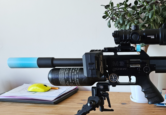 22 calibre silenciador moderador 1 2 unf aire rifles by caos pasatiempo bricolaje diy rifle divertido armas juguete 3d print model - Mito3D