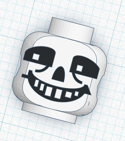 sans - lego head compatible no supports by ollestore miniatures understale skeleton halloween contest 2023 undertale 3d print model - Mito3D