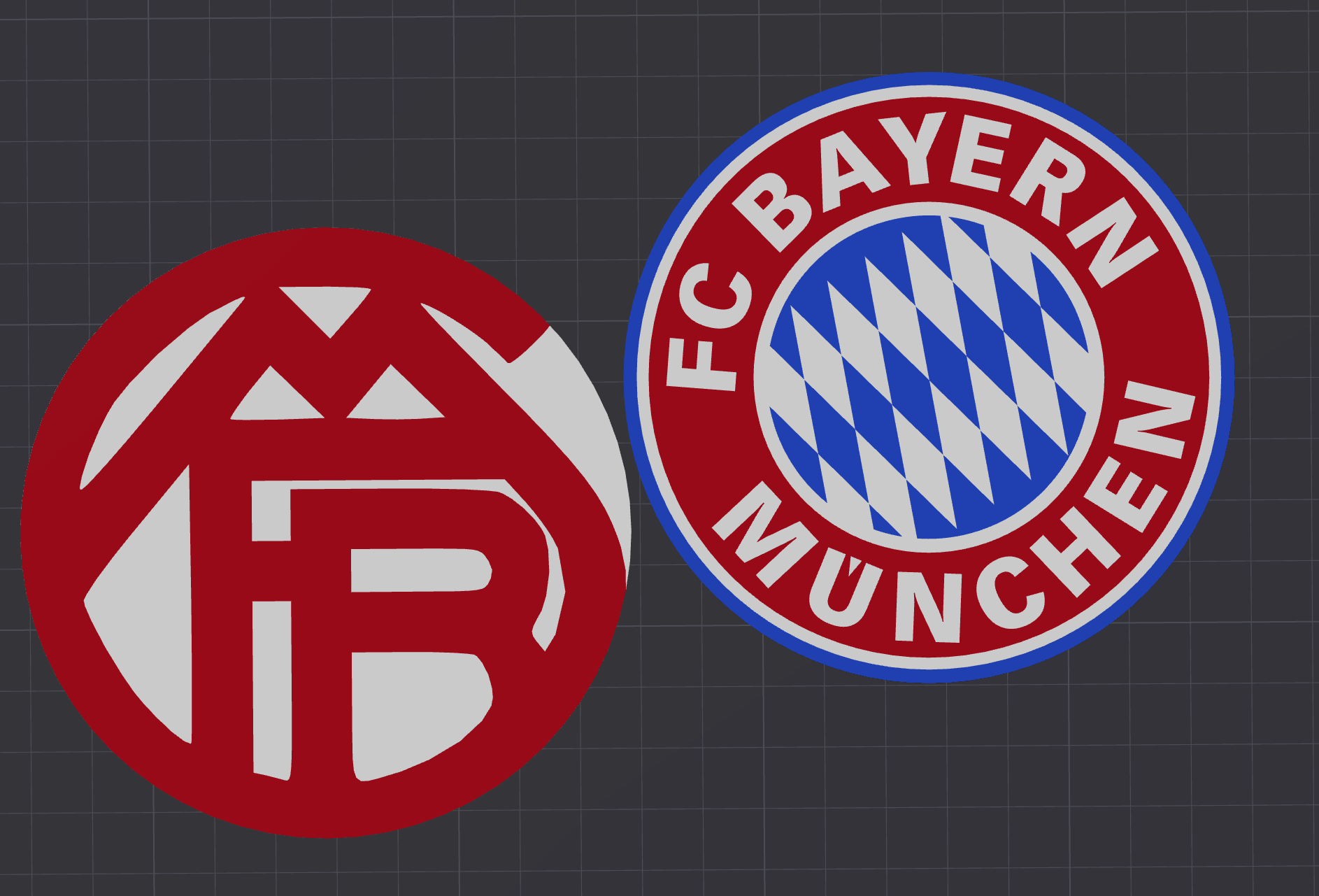 fc bayern m nchen untersetzer portavasos + alte logo by perro tejonero pasatiempo bricolaje diy munich 3D print model - Mito3D