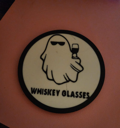 morgan wallen coaster whiskey ghost by picture it household house models halloween glasses 3d print model - Mito3D