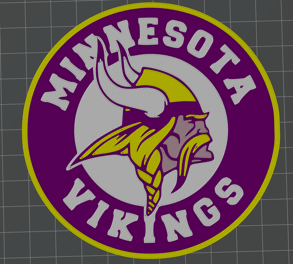 vikings coaster remixé by svest1466 art panneaux logos nfl 3D print model - Mito3D