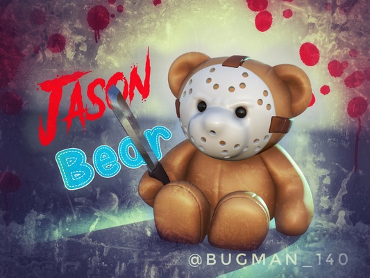 jason bear by bugman 140 toys & games characters halloween decoration cute horror friend teddy barry teddybear cuddly barrybear 3d print model - Mito3D