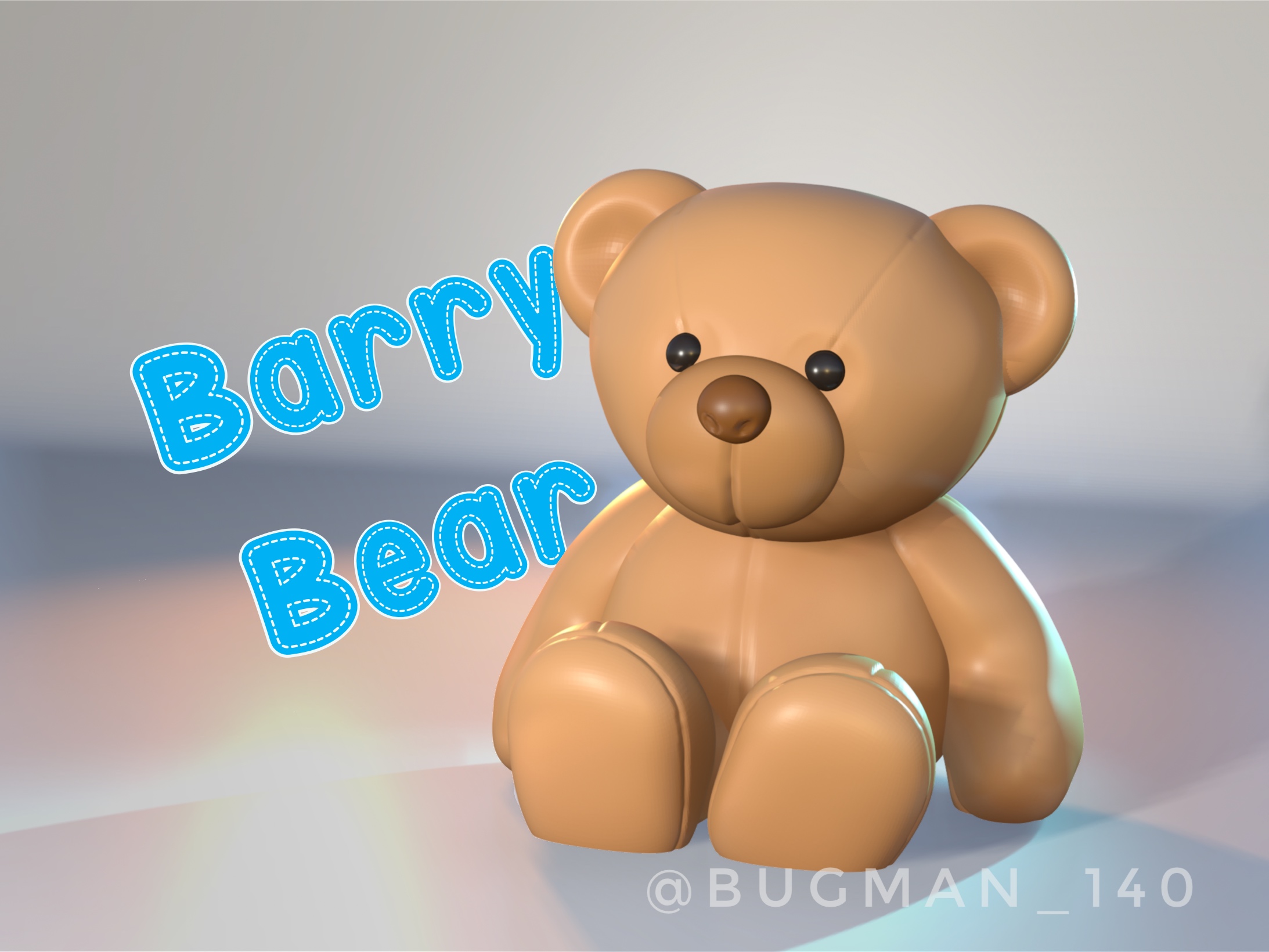 barry bear by bugman 140 toys & games characters cute friend teddy teddybear cuddly 3D print model - Mito3D