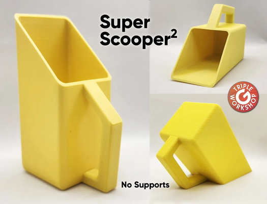 super scooper - no supports by triplegworkshop tools hand cup organizer littterbox dogc at food pet pets animal measure cups chovel storage scoop animals scalable nosupport petfood strong dogs foodstorage tgw hex scoops 3d print model - Mito3D