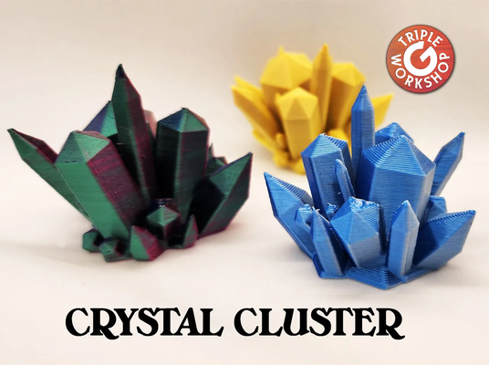 kristal küme by üçlü atölye minyatürler destek yok oyun masa masaüstü minyatür dnd kristaller mini mineral yapı ölçeklenebilir mineraller model mağara elmas tuz doğal keskin gerçekçilik bariyer 3d print model - Mito3D