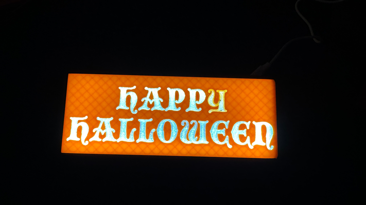 happy halloween lightbox by cutmaster household festivities 2023 art sign halloweensign 3d print model - Mito3D
