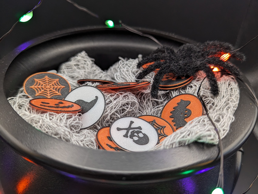 facile halloween verre jetons by mblack24 art monnaie badges jeton coaster décoration 3d print model - Mito3D