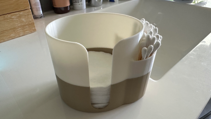ovale coton tip organisateur by coupeur ménage maison modèles salle bains accessoire titulaire soutien tips tige qtipholder support tampon 3d print model - Mito3D