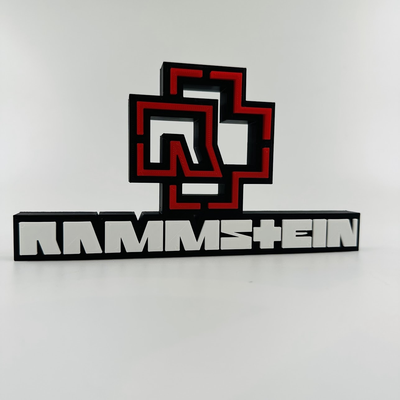 rammstein logo by smart3d gabriel gomes passatempo fai musica portachiavi cartello placa collezione 3d print model - Mito3D