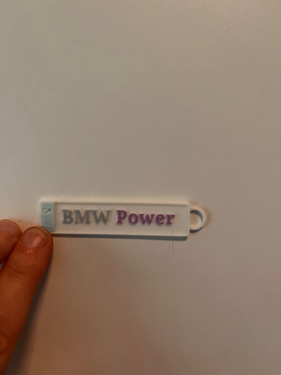 bmw power numberplate keychain by dinozzo28 art signs & logos key chain 3d print model - Mito3D