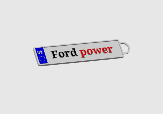 ford numberplate keychain by dinozzo28 art signs & logos number plate 3d print model - Mito3D