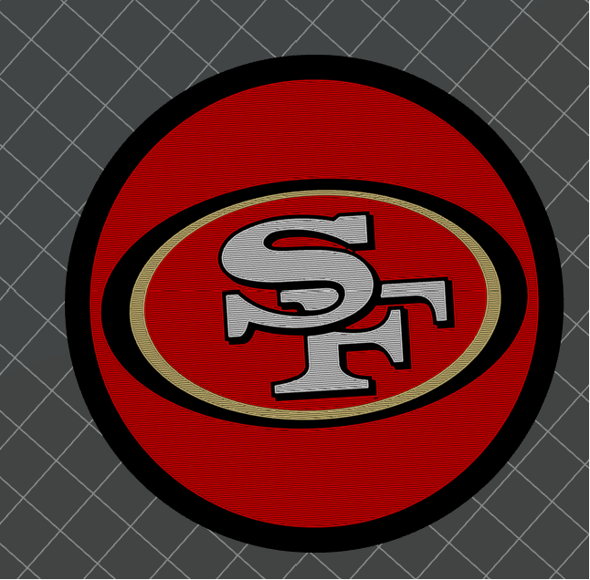 sf 49ers coaster remixé by svest1466 art panneaux logos san francisco nfl 3D print model - Mito3D