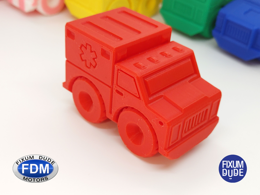 fixum dude motors print in place ambulance by fixumdude toys & games 3d print model - Mito3D