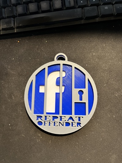 facebook jail tag by primewelder art signs & logos keychain 3d print model - Mito3D