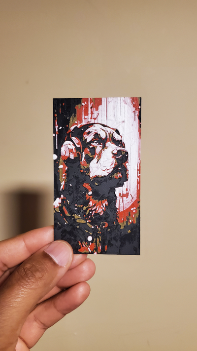 cyberpunk rottweiler matiz fragua by fantasma in zumbido cáscara arte 2d perro 3d print model - Mito3D