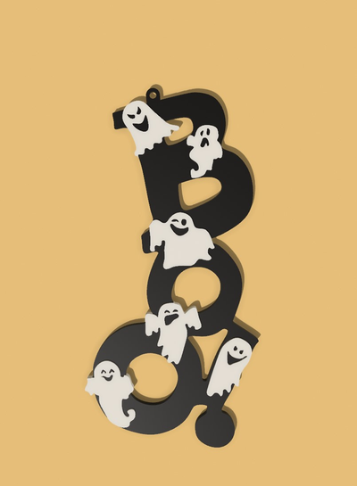 boo ghosts halloween decor by emeraldth88 art 2d ghost 3d print model - Mito3D