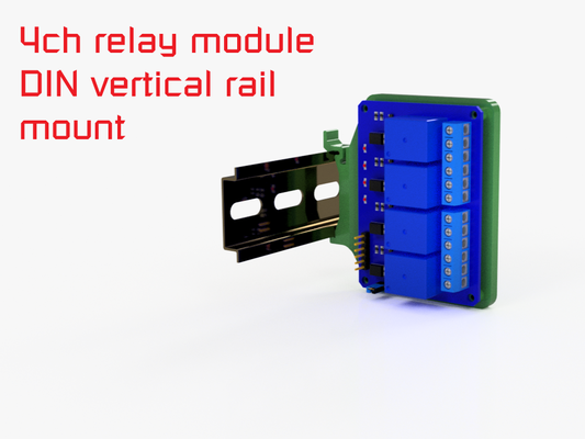 4 ch relay module din vertical rail mount by manuelbonetto10 hobby & diy electronics board relayboardmount dinrail 3d print model - Mito3D