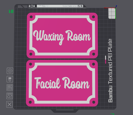 facial room waxing hair station plaques by blankwf art signs & logos salon plaque sign board logo 3d print model - Mito3D