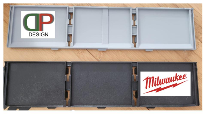 long divider 3-drawer milwaukee packout toolbox by dp design tools organizers 3d print model - Mito3D