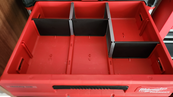 partial dividers packout 3-drawer toolbox by dp design tools organizers milwaukee 3d print model - Mito3D