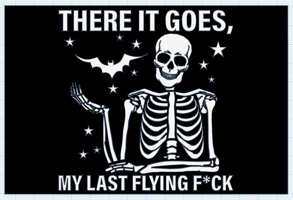 last flying f skeleton by geeklabs art signs & logos halloween 2023 fun lol joke bat batman scary creepy funny 3d print model - Mito3D