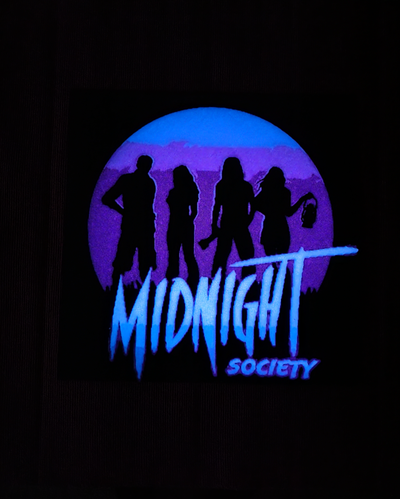 midnight society hueforge desk sign by jbravo88 art 2d wall horror gaming scary games 3d print model - Mito3D
