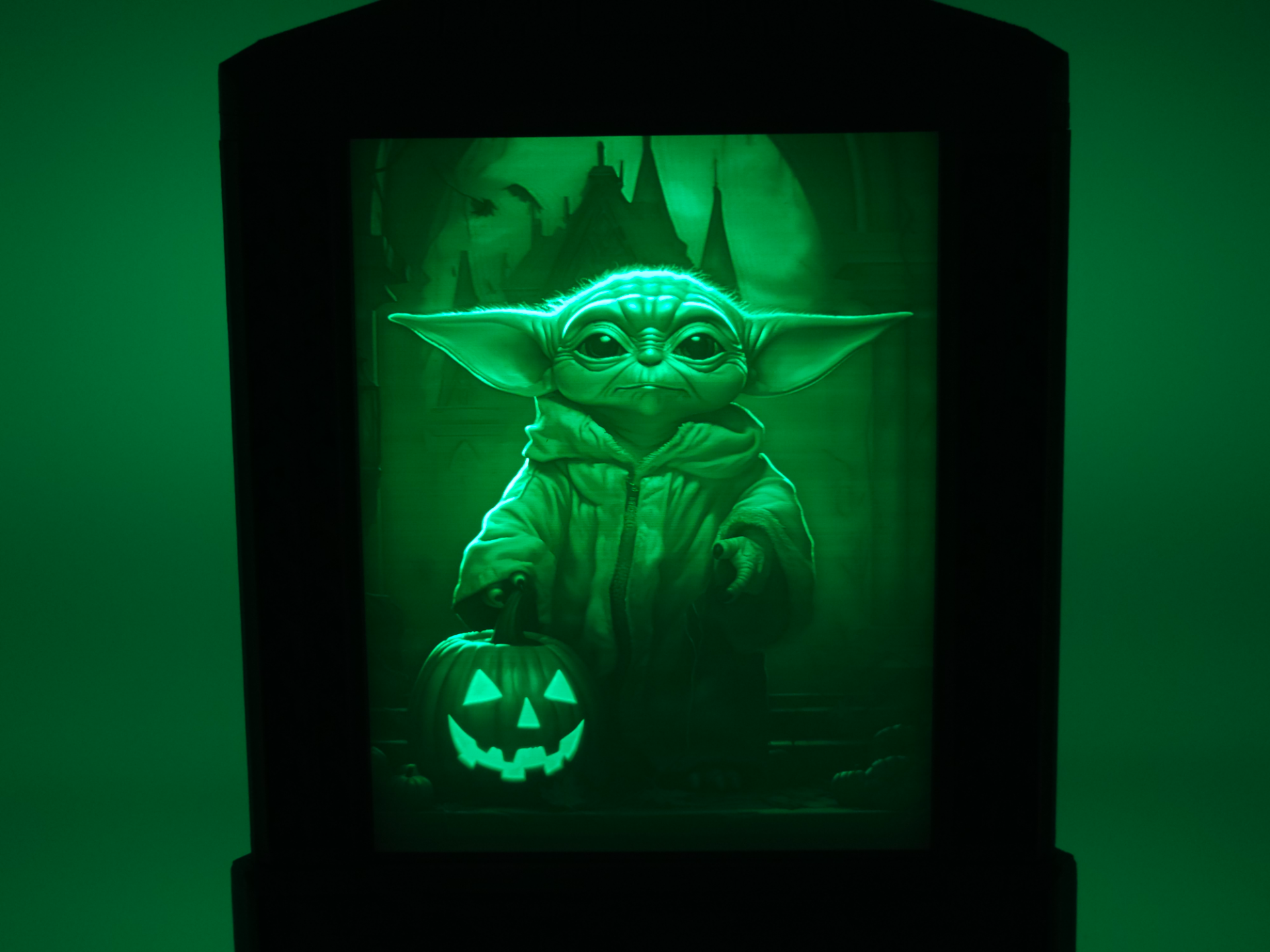 guerres étoiles halloween lithophane panneaux pack inspiré compatible my grand lampes by kardes design ménage décor 2023 gorgu babyyoda dark vader chewbacca terrifiant lumière lampe 3D print model - Mito3D