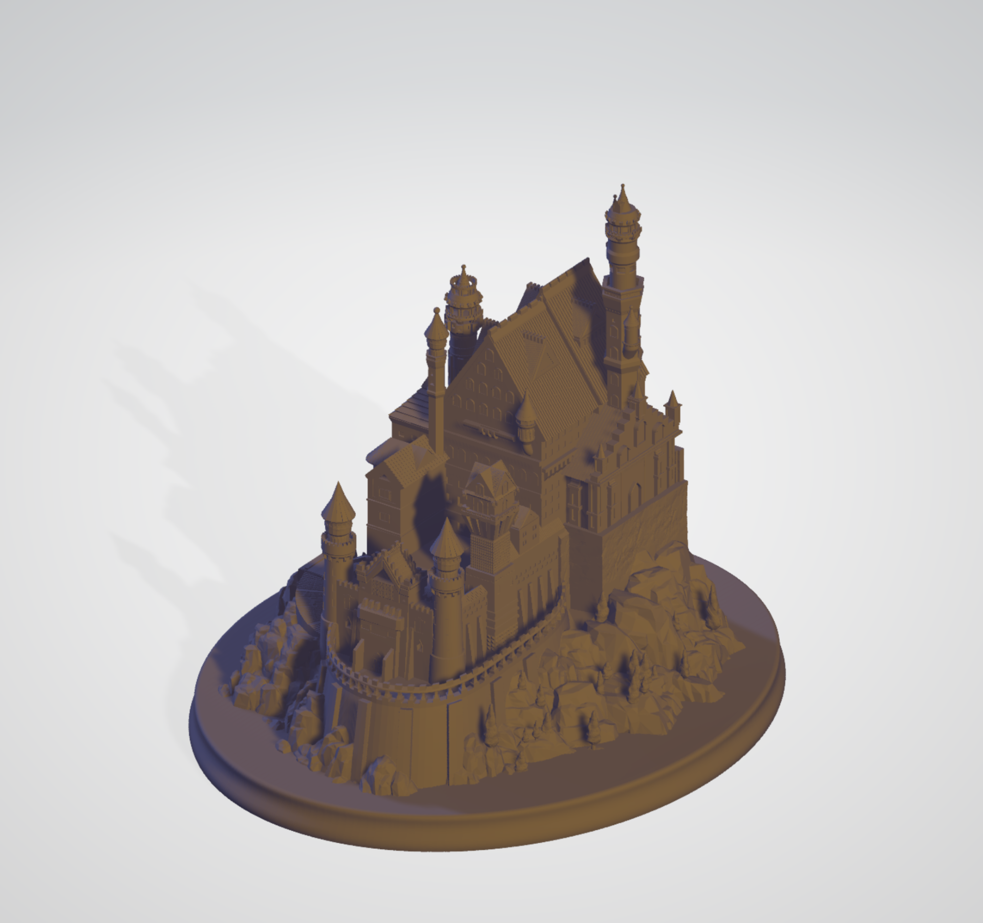 neuschwanstein schloss geteilt by mbo tech miniaturen architektur geschichte deutschland mitte alter 3D print model - Mito3D