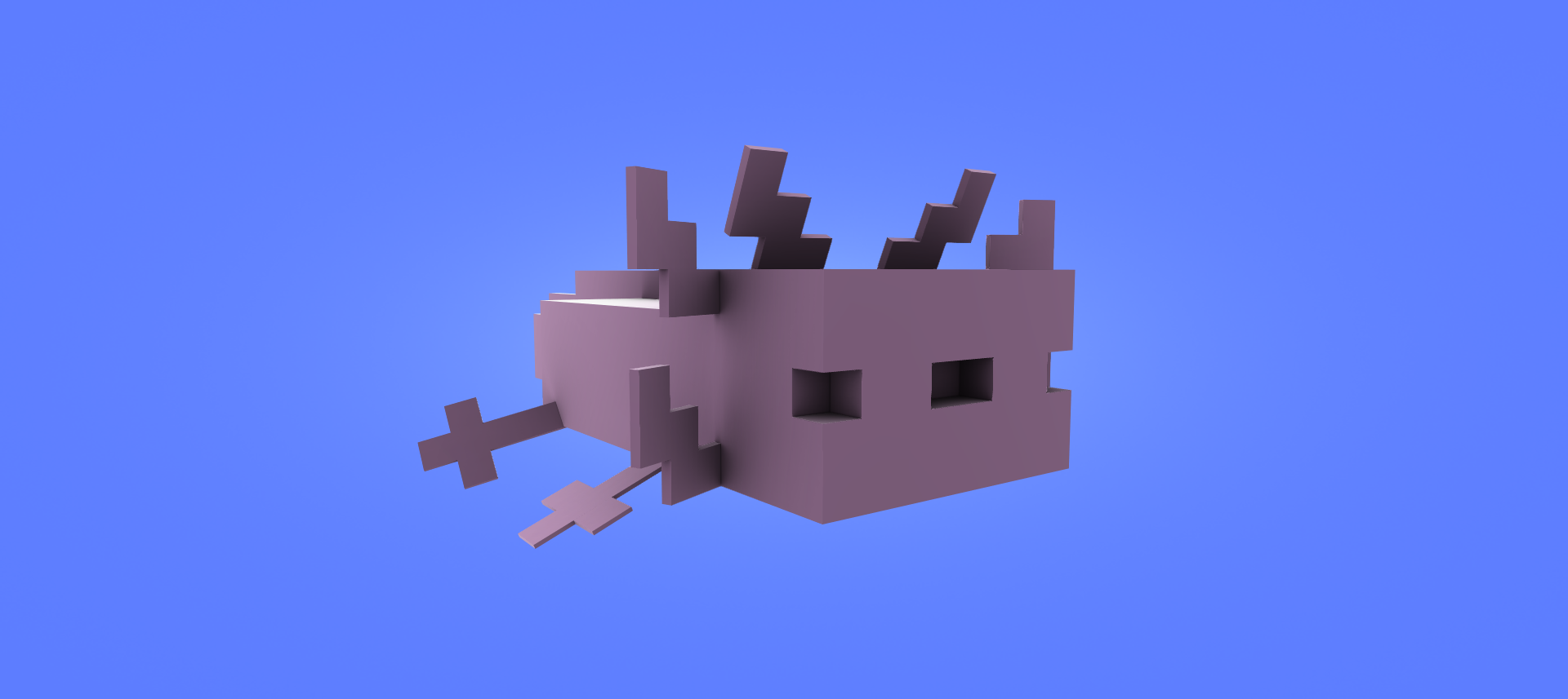 minecraft axolotl by abonnieren kunst skulpturen 3D print model - Mito3D