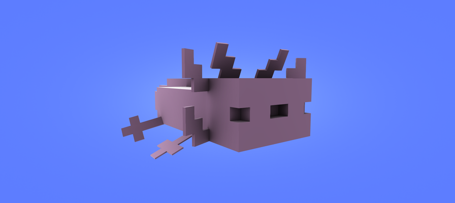 minecraft axolotl by salgueiro tv arte esculturas 3d print model - Mito3D