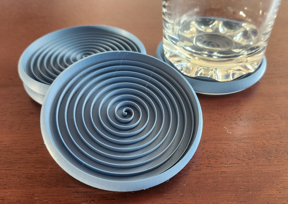 stackable spiral coasters glasses remixed by dp design household house models 3d print model - Mito3D