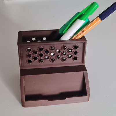 bolígrafo tarjeta soporte by der samu3l casa oficina envase titular pluma caja negocio visita 3d print model - Mito3D