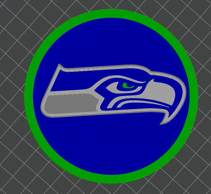 seahawks coaster remixed by svest1466 art signs & logos nfl seattle 3d print model - Mito3D