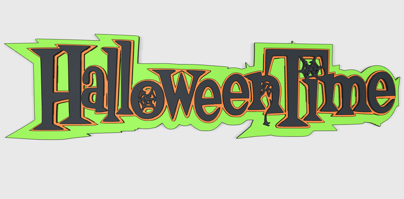 holloween time sign by arneltec art signs & logos halloween 3d print model - Mito3D