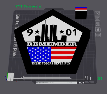 remember 911 twin towers led light box by wizard7741 art 2d sign 3d print model - Mito3D