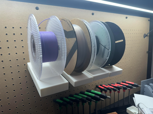 pegboard filament spool holder by ryangibbs95 hobby & diy 3d print model - Mito3D