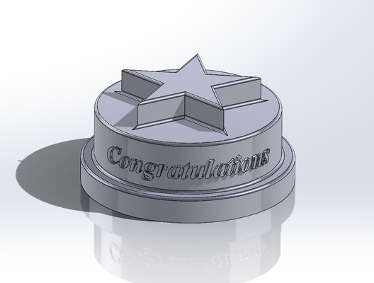 award trophy desk ornament congratulations by mikethespike art coin & badges star plaque 3d print model - Mito3D