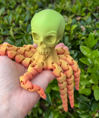 poulpe by biscuits sauce jouets jeux personnages articulé articuler crâne 3d print model - Mito3D