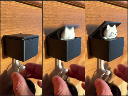 mignonne chat clé titulaire soutien pièces cacher chercher partagé by sage ménage décor 3d print model - Mito3D