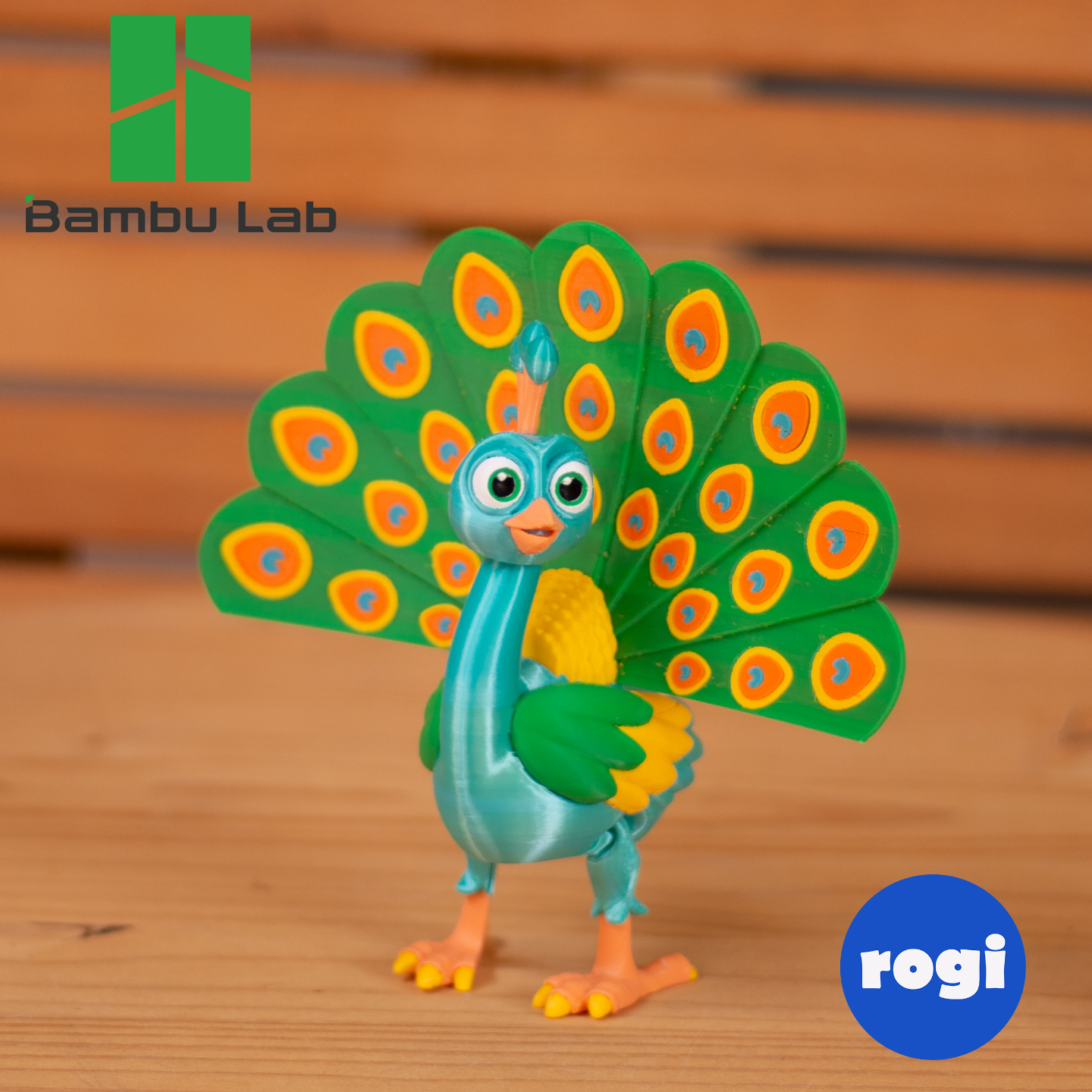 paon by rogi studios miniatures animaux animal jouet articulé 3D print model - Mito3D