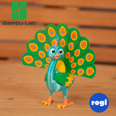 peacock by rogi studios miniatures animals animal toy articulated 3d print model - Mito3D