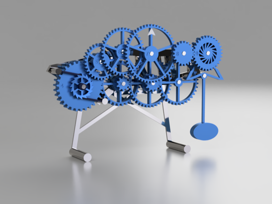 mécanique l'horloge partagé by 3d impression studio éducation ingénierie mécanicien 3d print model - Mito3D