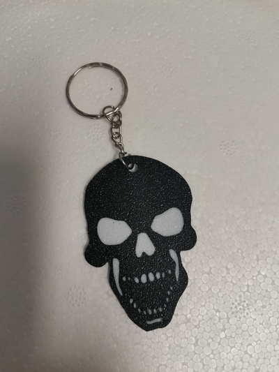 skull multicolor keychain by bt3d printing art signs & logos halloween spooky jack o lantern 3d print model - Mito3D