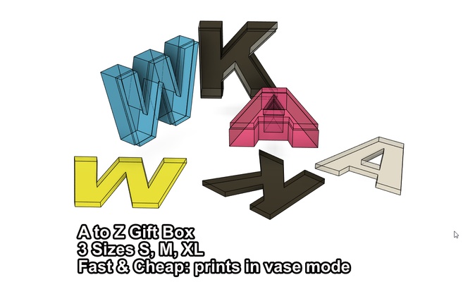 to z letra regalo caja florero by josuanbn herramientas organizadores 3d print model - Mito3D
