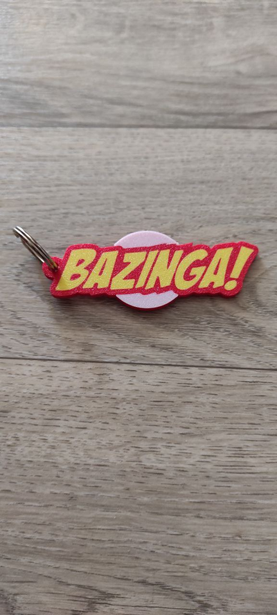 bazinga porte clés by carlos 3 jouets jeux théorie big bang 3d print model - Mito3D
